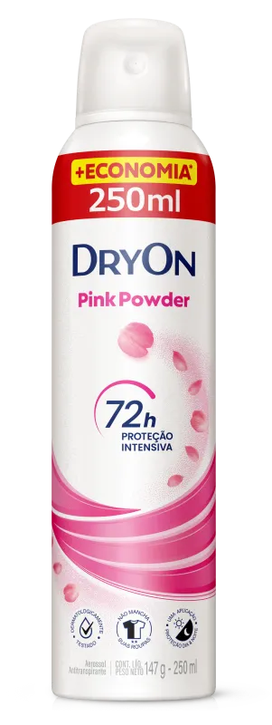 Desodorante Aerossol Dryon Pink Powder Proteção Intensiva 250ml